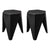 ArtissIn Set of 2 Puzzle Stool Plastic Stacking Bar Stools Dining Chairs Kitchen Black