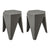 ArtissIn Set of 2 Puzzle Stool Plastic Stacking Bar Stools Dining Chairs Kitchen Grey