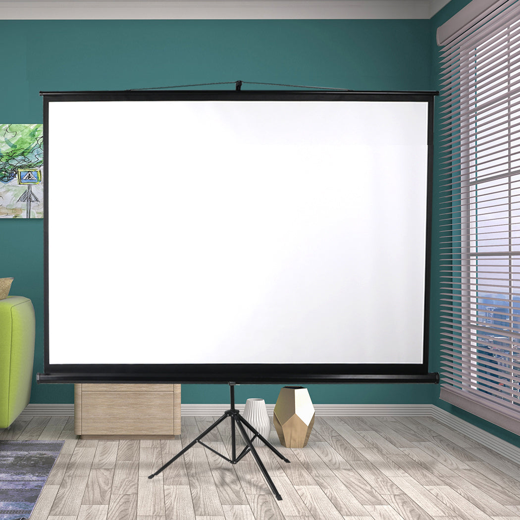 100 Inch Projector Screen Tripod Stand Home Pull Down Outdoor Screens Cinema 3D