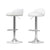 Artiss Bar Stools Kitchen Stool Chairs Dining Gas Lift Swivel Leather White x2