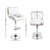 Artiss Set of 2 PU Leather Gas Lift Bar Stools - White and Chrome