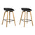 Artiss Set of 2 Wooden Square Footrest Bar Stools - Black
