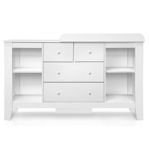Keezi Baby Change Table Tall boy Drawers Dresser Chest Storage Cabinet White