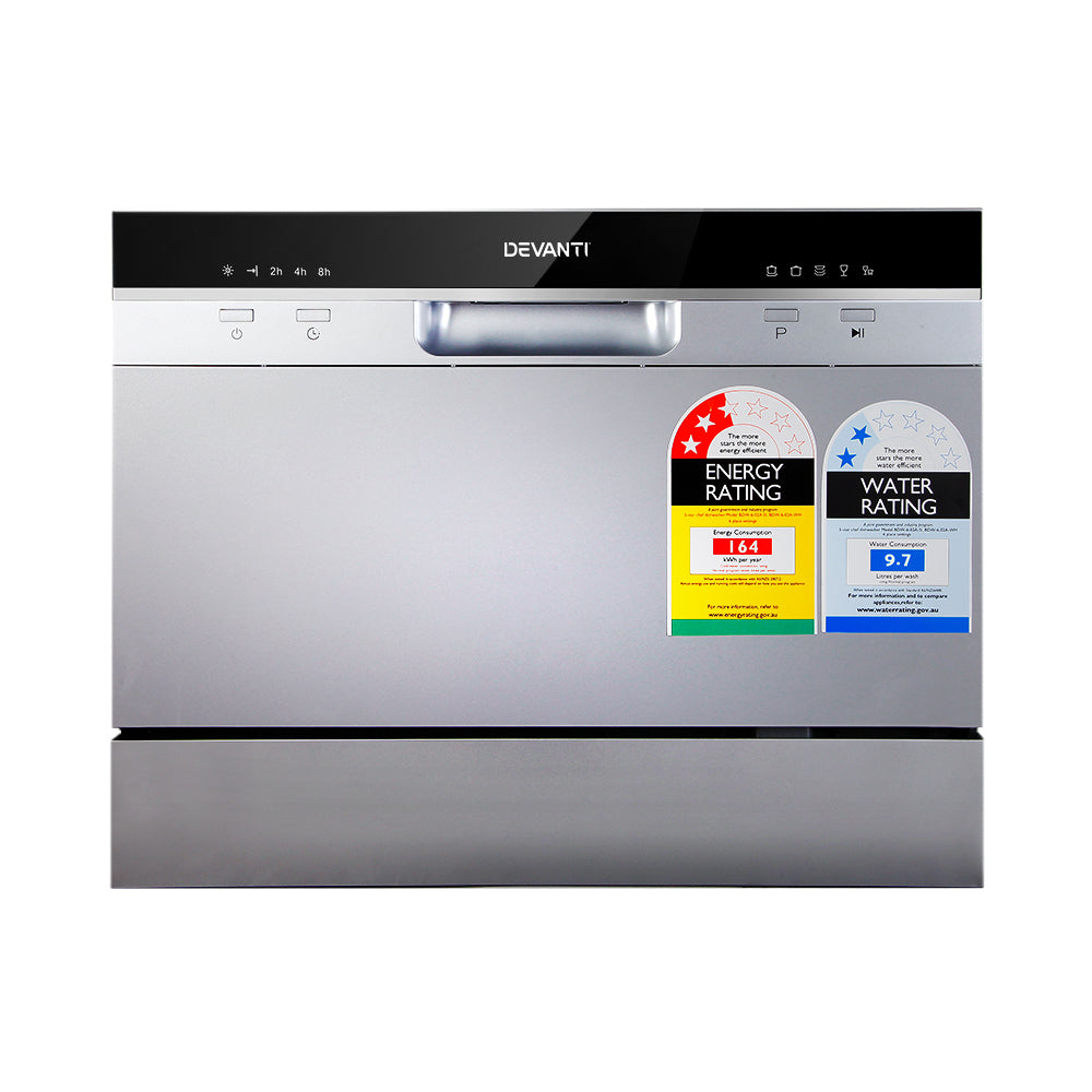 Devanti Benchtop Dishwasher 6 Place Bench Top Countertop Dishwasher Freestanding