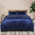 DreamZ Silky Satin Quilt Cover Set Bedspread Pillowcases Summer King Blue