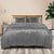DreamZ Silky Satin Quilt Cover Set Bedspread Pillowcases Summer King Grey