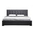 Levede Bed Frame Base With Storage Drawer Mattress Wooden Fabric Queen Dark Grey