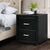 Artiss PVC Leather Bedside Table - Black