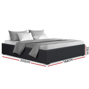 Artiss TOKI Double Size Storage Gas Lift Bed Frame without Headboard Fabric Charcoal