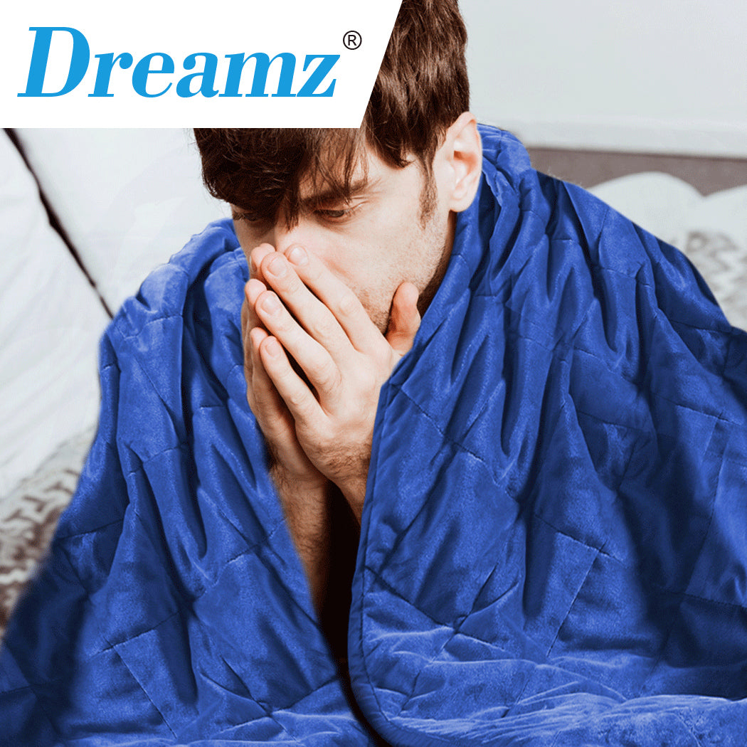 DreamZ 9KG Anti Anxiety Weighted Blanket Gravity Blankets Royal Blue Colour