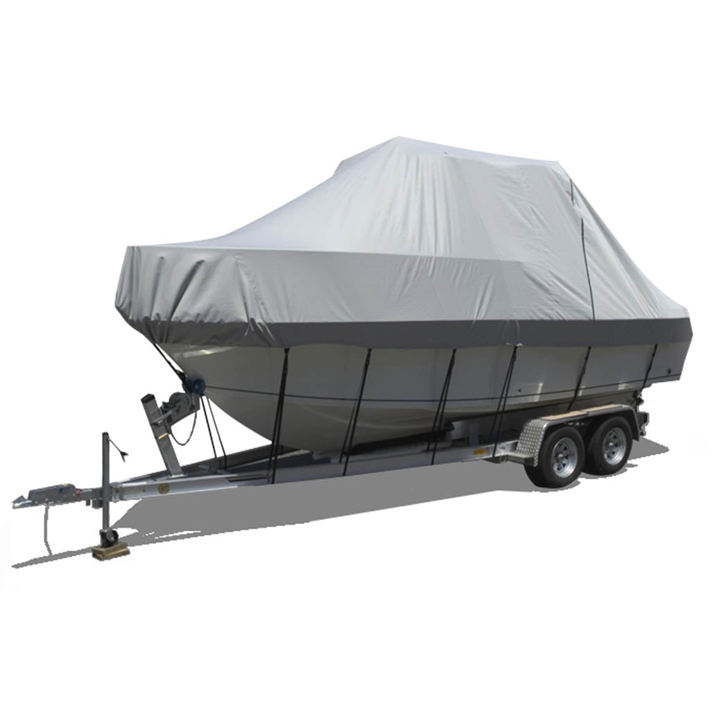 12-14 FT Boat Cover Trailerable Weatherproof 600D Jumbo Marine Heavy Duty