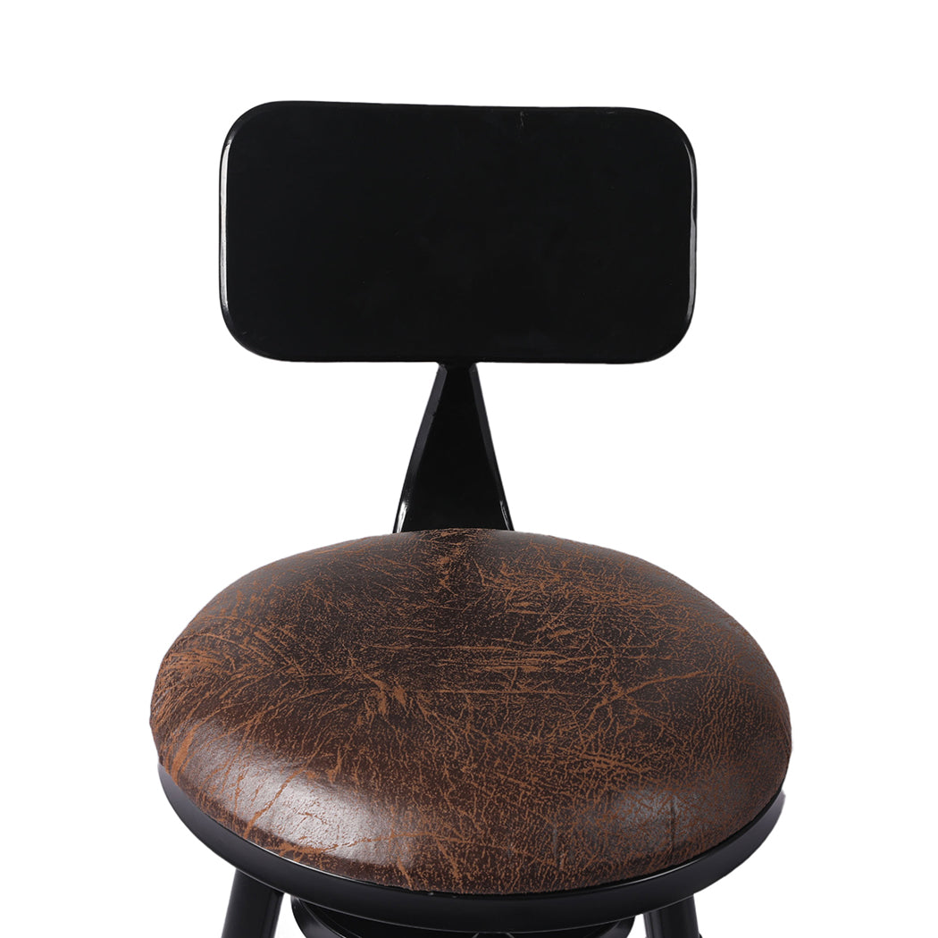 Levede Industrial Bar Stools Kitchen Stool PU Leather Barstools Swivel Chair