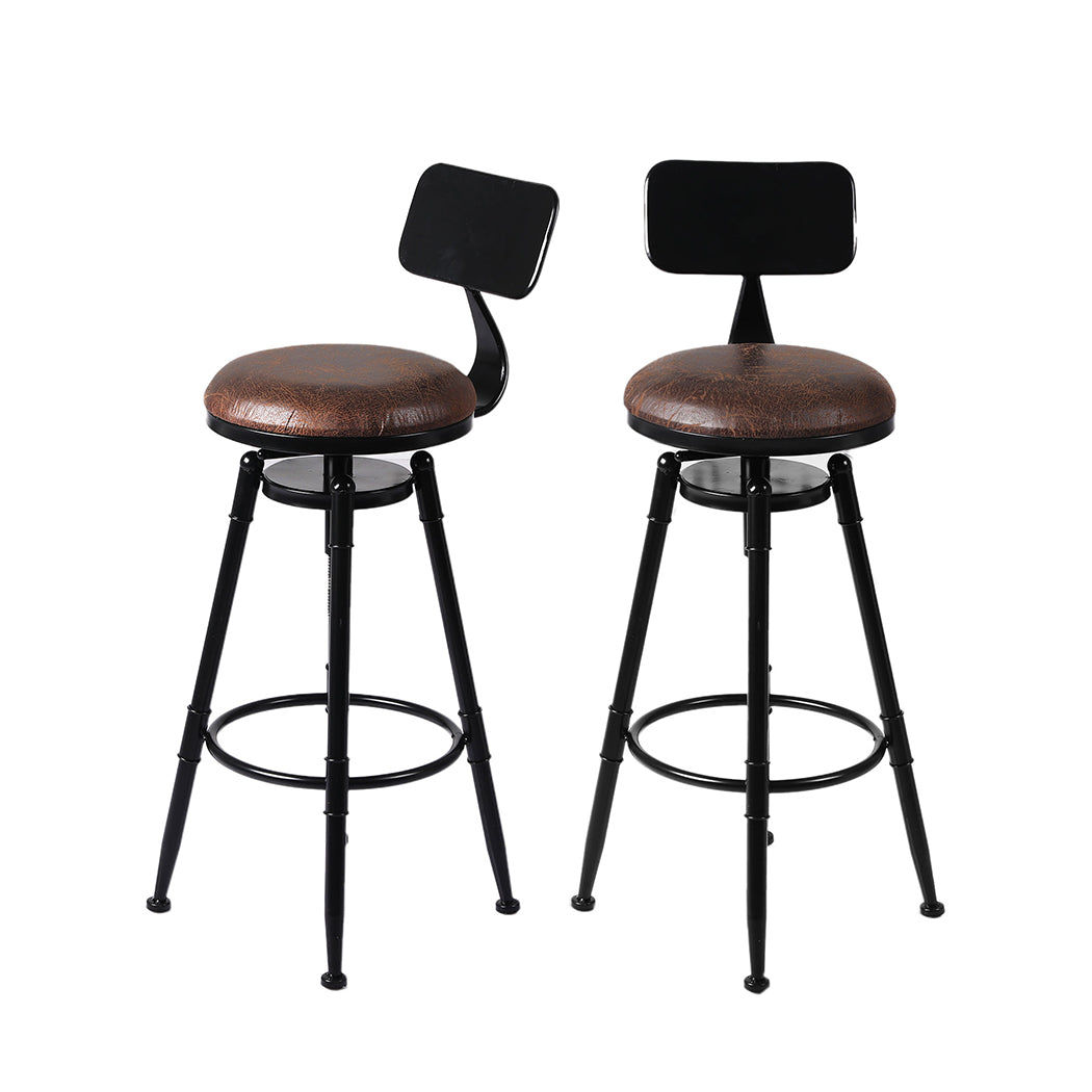 Levede 4x Industrial Bar Stools Kitchen Stool PU Leather Barstools Chairs