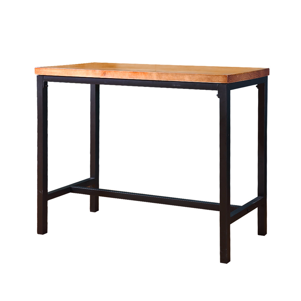 Levede Vintage Industrial Wood Bar Table Kitchen Cafe Office Desk Steel Legs