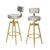 Levede Bar Stools Kitchen Stool Chair Swivel Barstools Velvet Padded Seat Grey