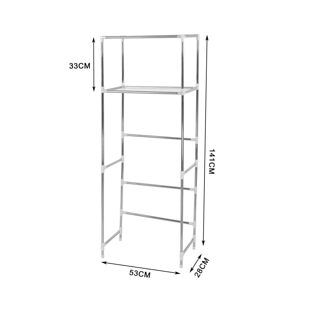 2 Tier Toilet Bathroom Laundry Washing Machine Storage Rack Shelf Unit Organizer