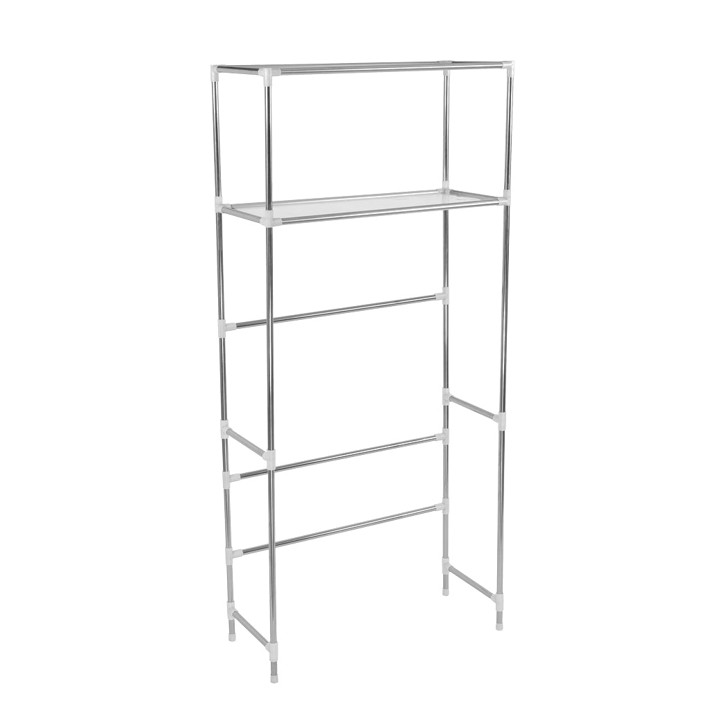 2 Tier Toilet Bathroom Laundry Washing Machine Storage Rack Shelf Unit Organizer