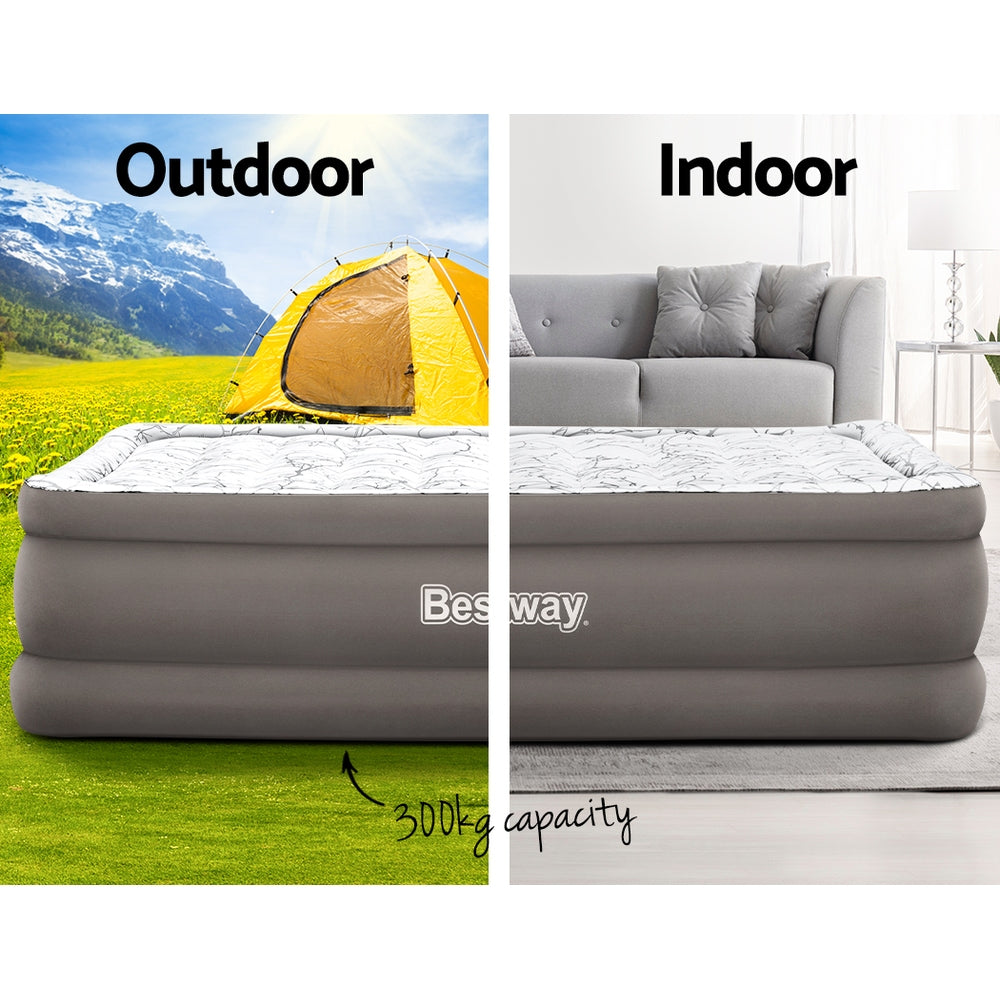 Bestway Air Mattress Bed Single Size Inflatable Flocked Camping Beds 56CM