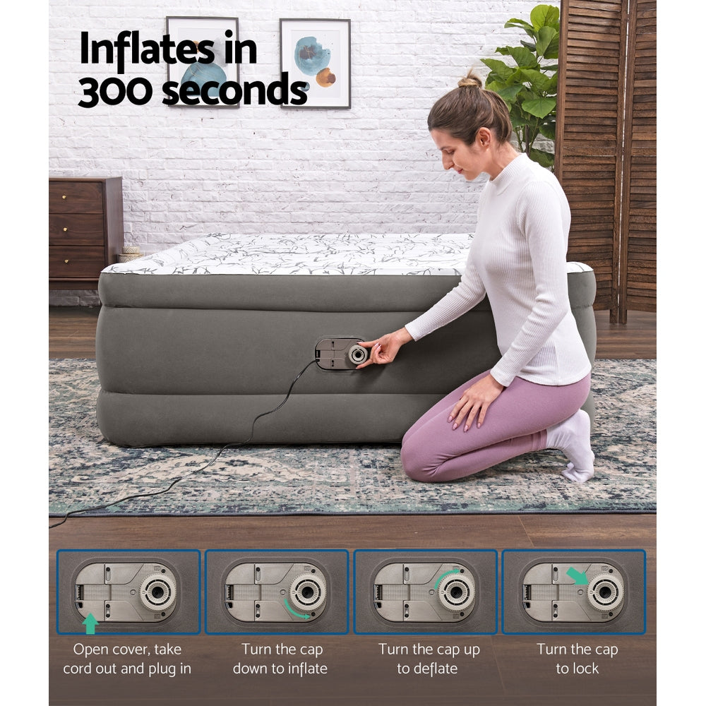 Bestway Air Mattress Bed Single Size Inflatable Flocked Camping Beds 56CM