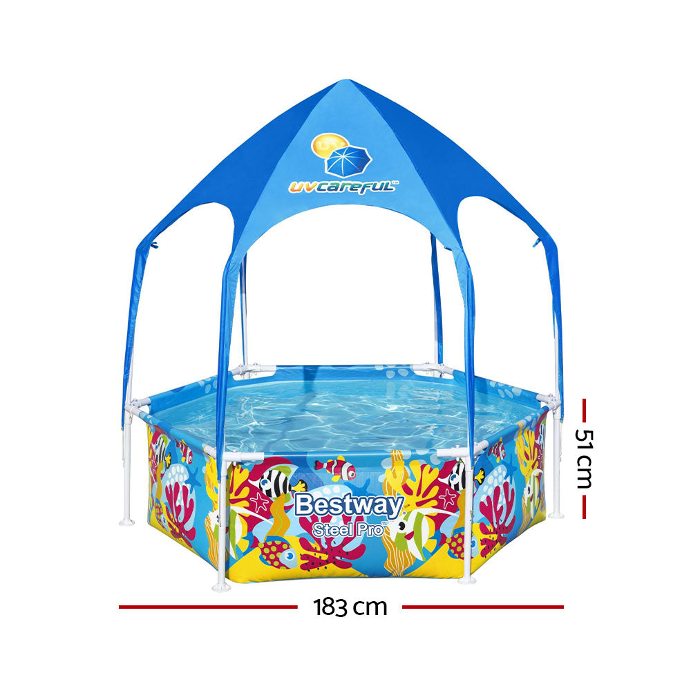 Bestway Swimming Pool Above Ground Plays Kids Steel Pro� Mist Shade Pools