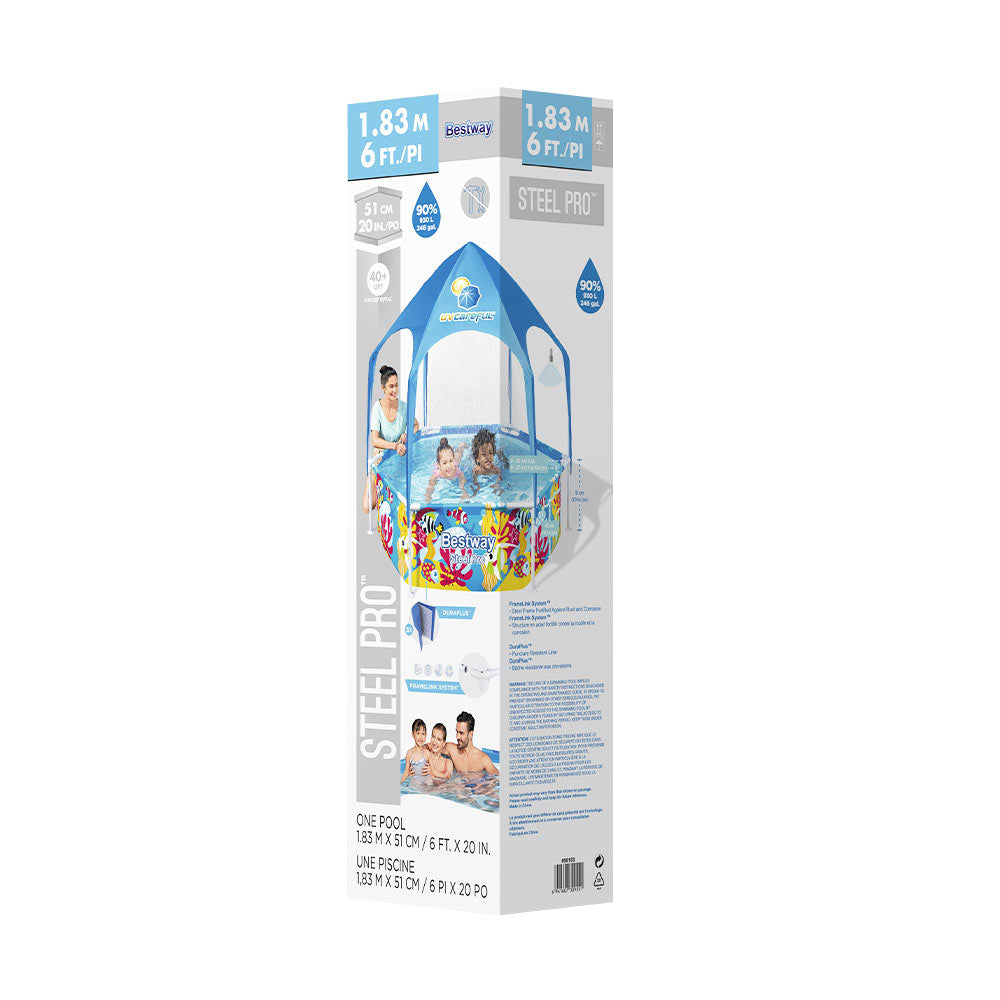 Bestway Swimming Pool Above Ground Plays Kids Steel Pro� Mist Shade Pools
