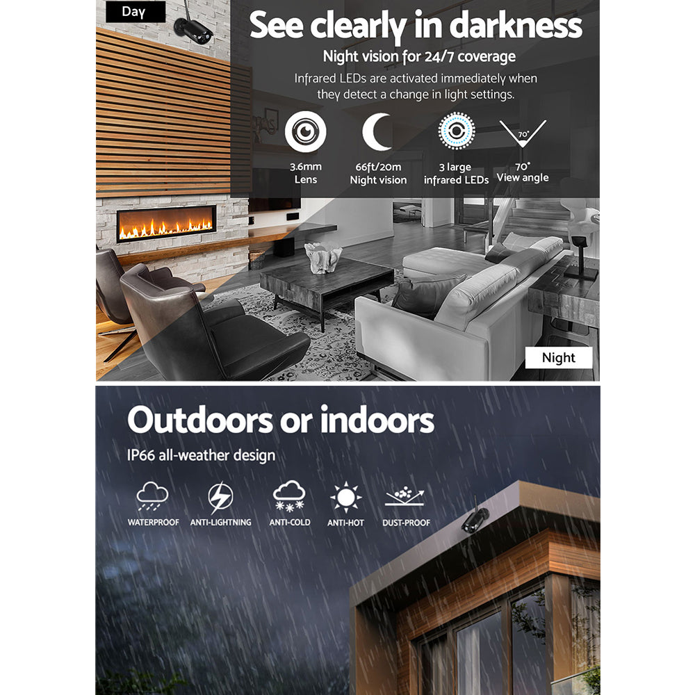 UL-tech Wireless CCTV System 2 Camera Set For DVR Outdoor Long Range 3MP