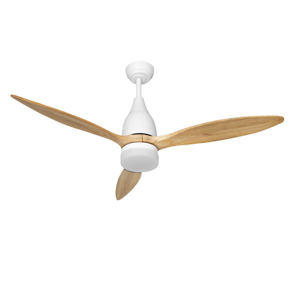 Devanti 52&#39;&#39; Ceiling Fan LED Light Remote Control Wooden Blades Timer 1300mm