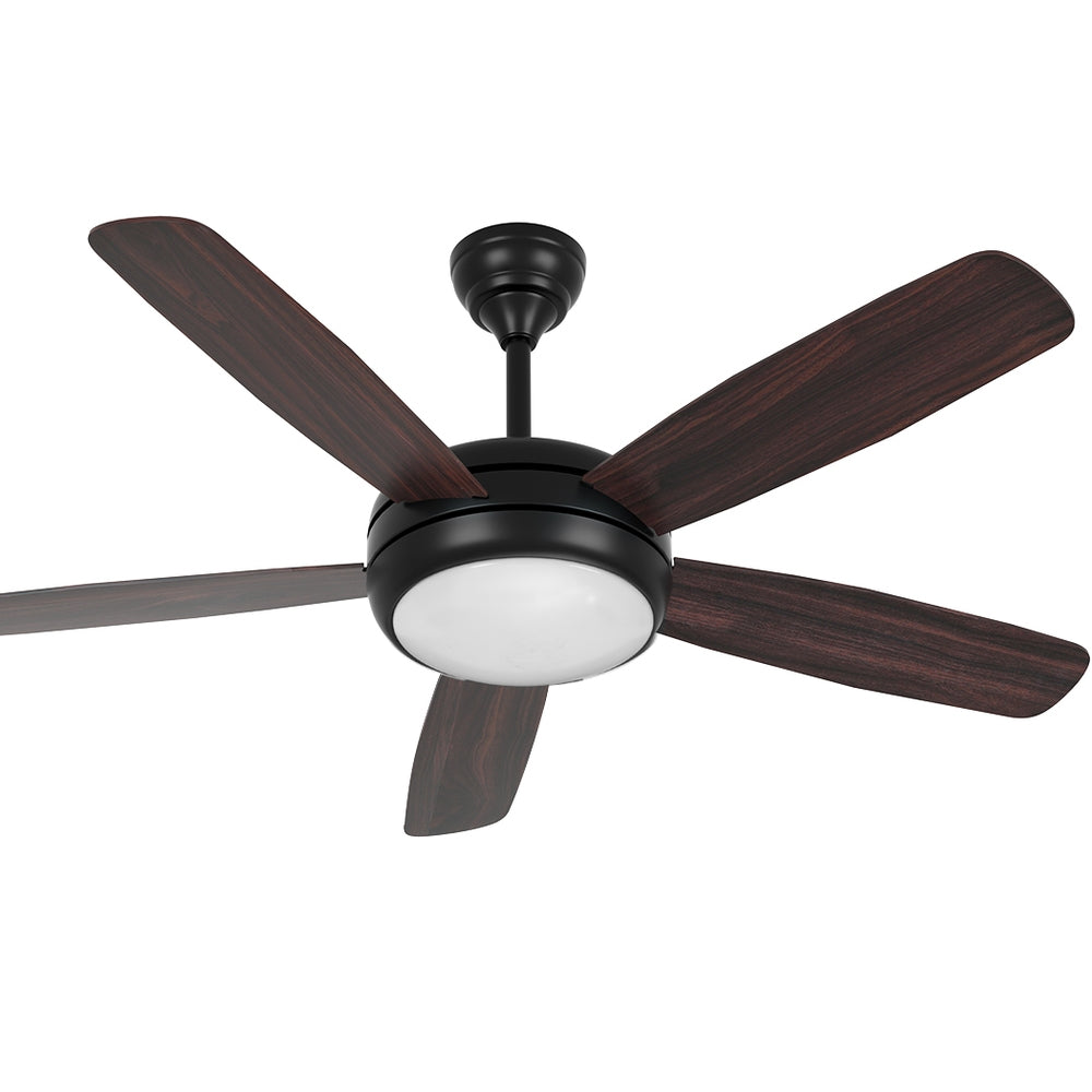 Devanti 52&#39;&#39; Ceiling Fan 5 Wooden Blades Fans LED Light Remote Control Timer