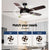 Devanti 52'' Ceiling Fan 5 Wooden Blades Fans LED Light Remote Control Timer