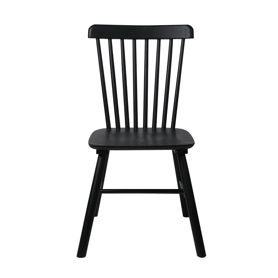 Set of 2 Dining Chairs Side Chair Replica Kitchen Wood Furniture Black