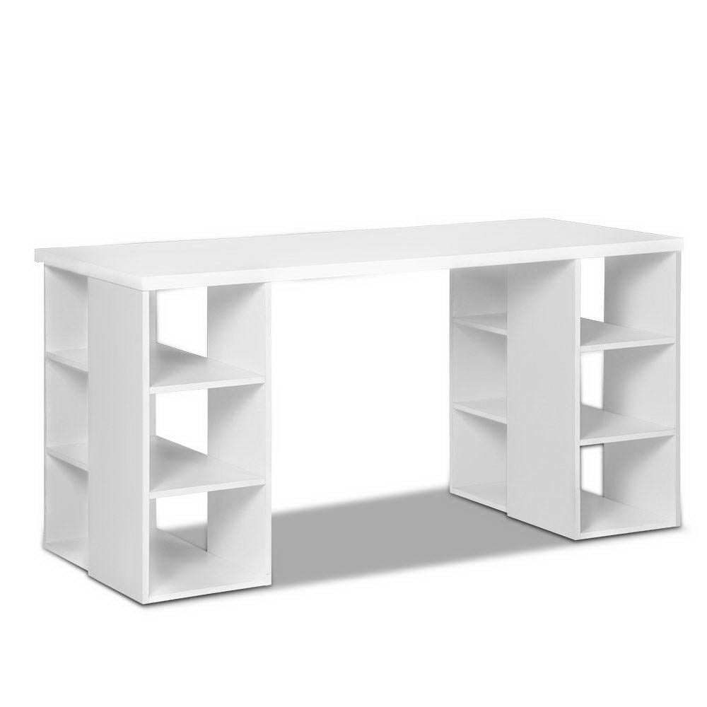 Artiss 3 Level Desk with Storage &amp; Bookshelf - White