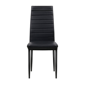 Artiss Set of 4 Dining Chairs PVC Leather - Black