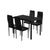 Artiss Dining Chairs and Table Dining Set 4 Chair Set Of 5 Wooden Top Black