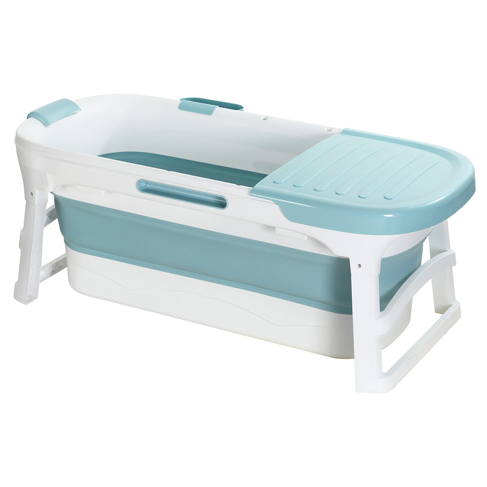 Weisshorn Foldable Bathtub Portable Folding Water Spa with Cover Plate 136x62cm