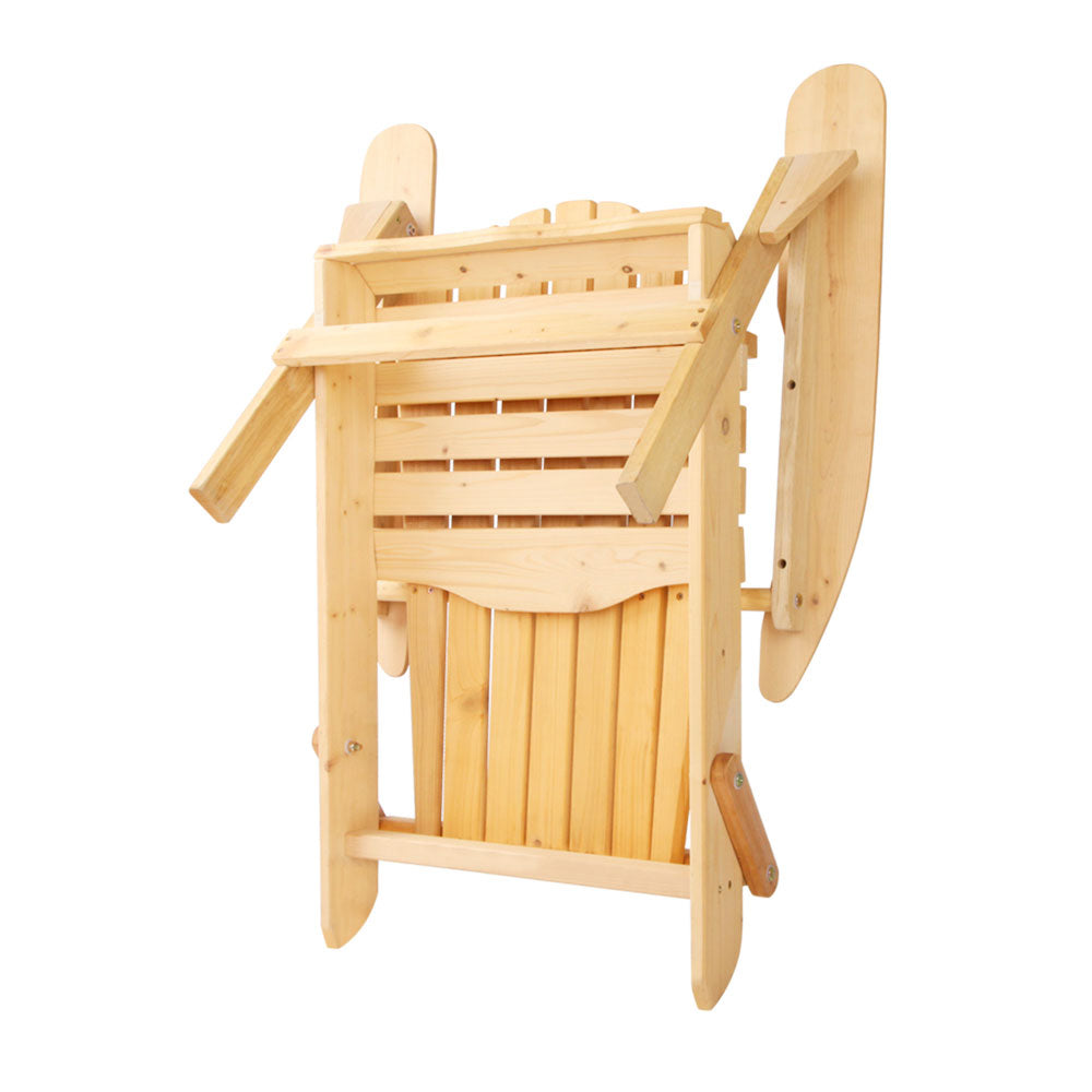 Gardeon 3 Piece Wooden Outdoor Beach Chair and Table Set