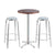 Gardeon Outdoor Bistro Set Bar Table Stools Adjustable Aluminium Cafe 3PC Wood