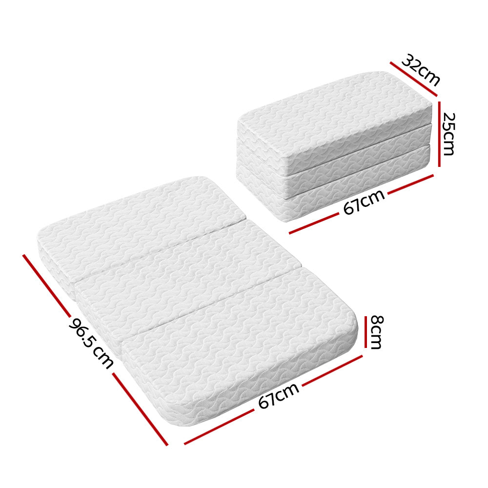 Giselle Foldable Gel Foam Mattress Folding Baby Bed Floor Mat Travel Cot Bamboo