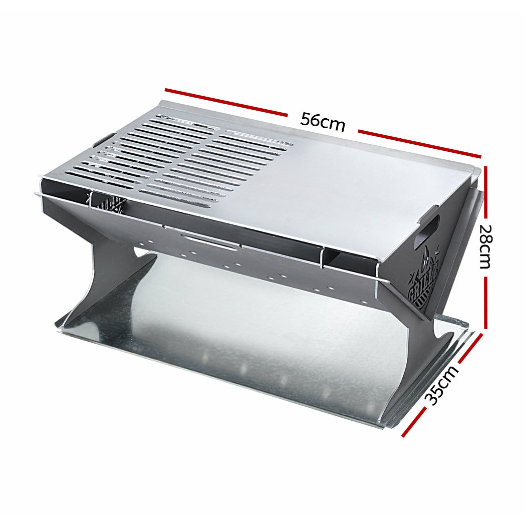 Grillz Fire Pit BBQ Outdoor Camping Portable Patio Heater Folding Packed Steel