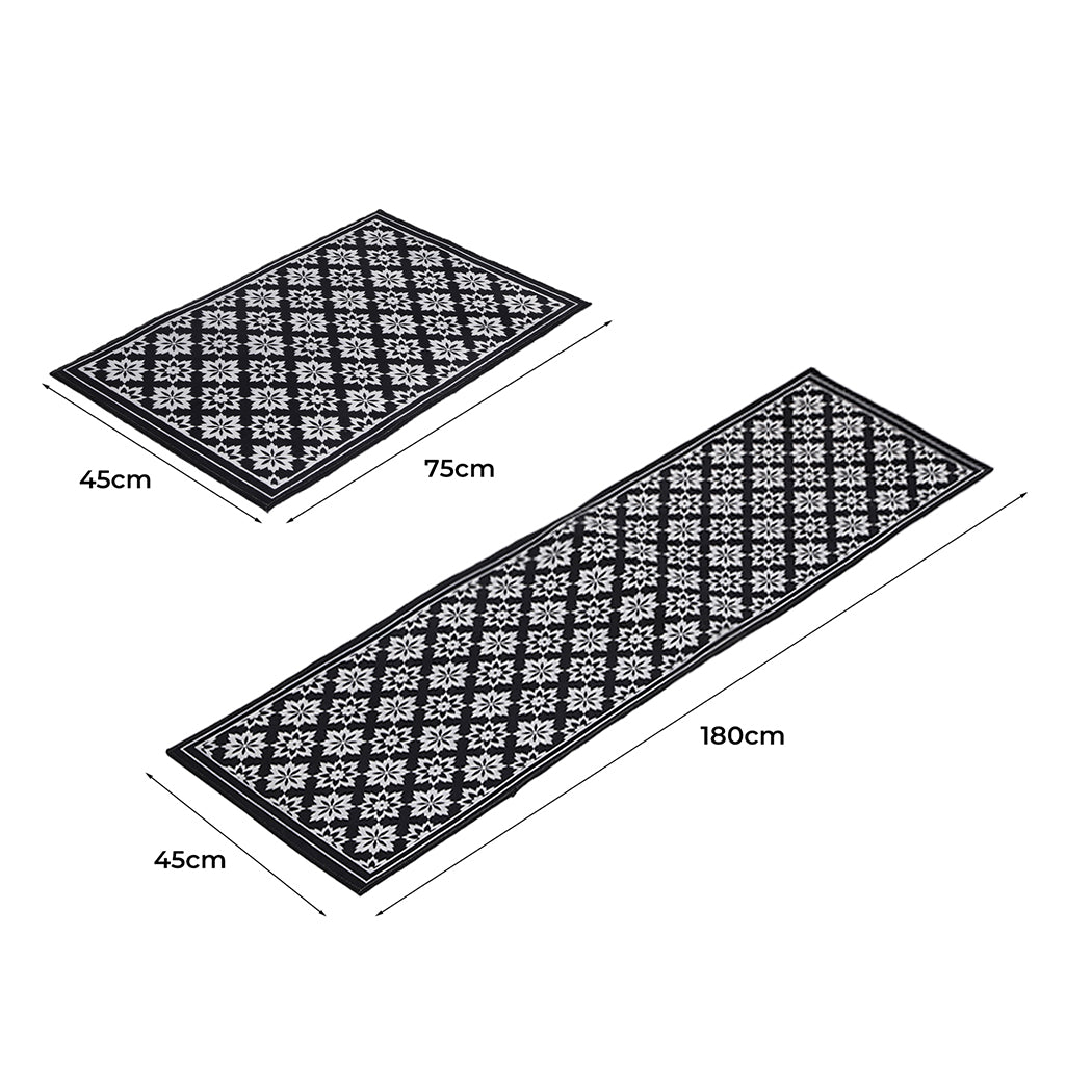 Marlow 2x Kitchen Mat Floor Rugs Area Carpet Non-Slip Door Mat 45x180cm /45x75cm