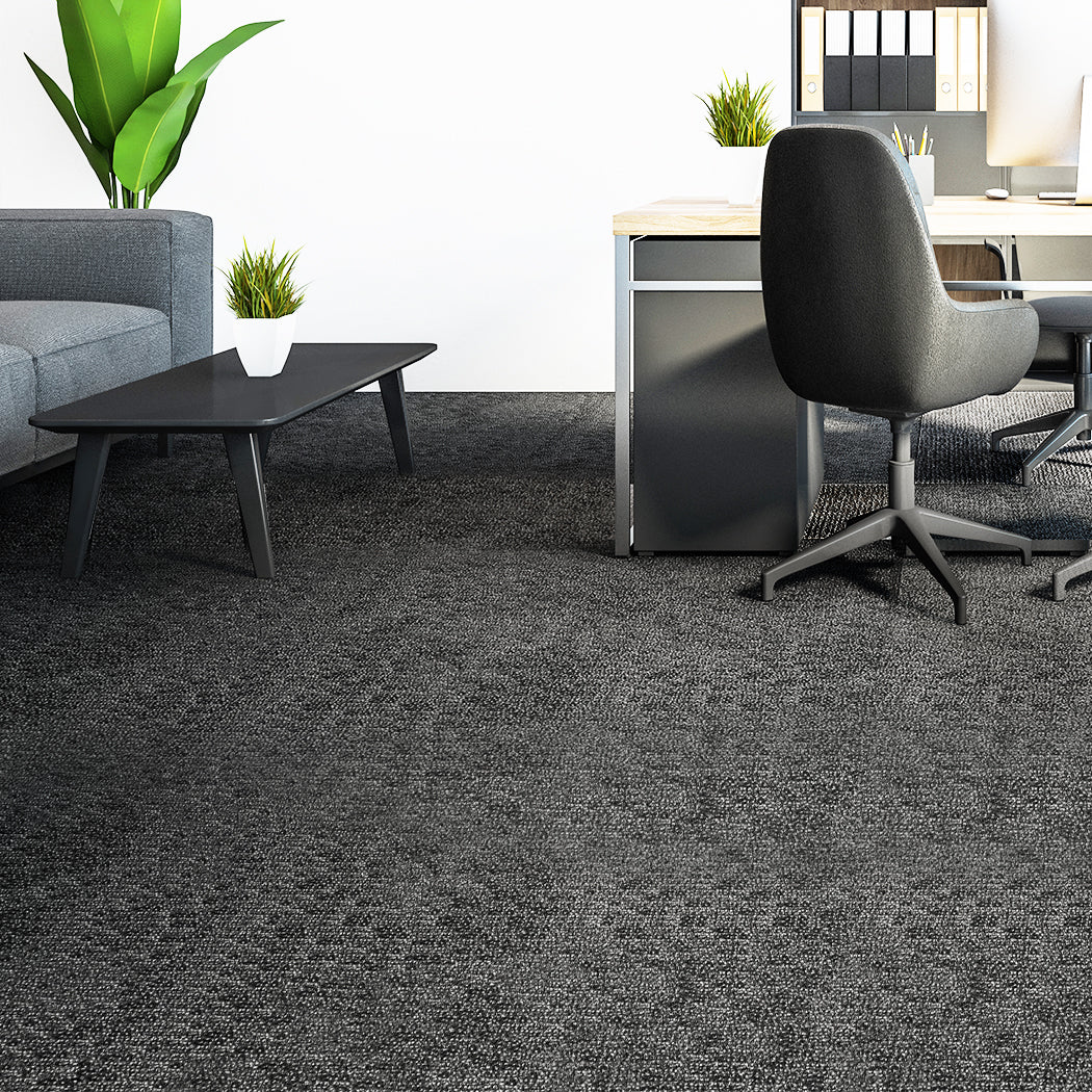 Marlow Carpet Tiles 5m2 Office Premium Floor Rug Commercial Grade Carpet Black