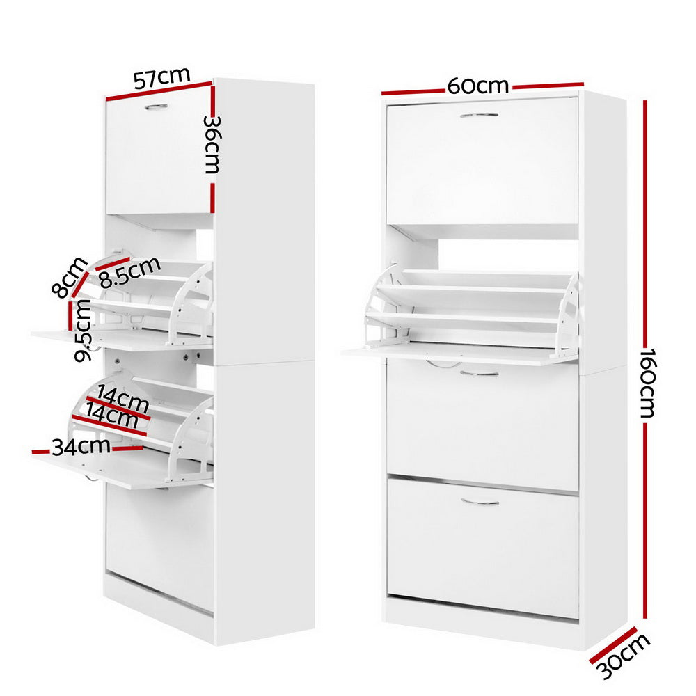 Artiss 60 Pairs Shoe Cabinet Shoes Rack Storage Organiser Shelf Cupboard Drawer