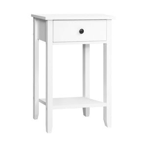 Bedside Tables Drawer Side Table Nightstand White Storage Cabinet White Shelf