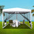 Instahut Gazebo Pop Up Marquee 3x3 Wedding Side Mesh Wall Outdoor Gazebos White