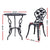 Gardeon 3PC Outdoor Setting Cast Aluminium Bistro Table Chair Patio Black