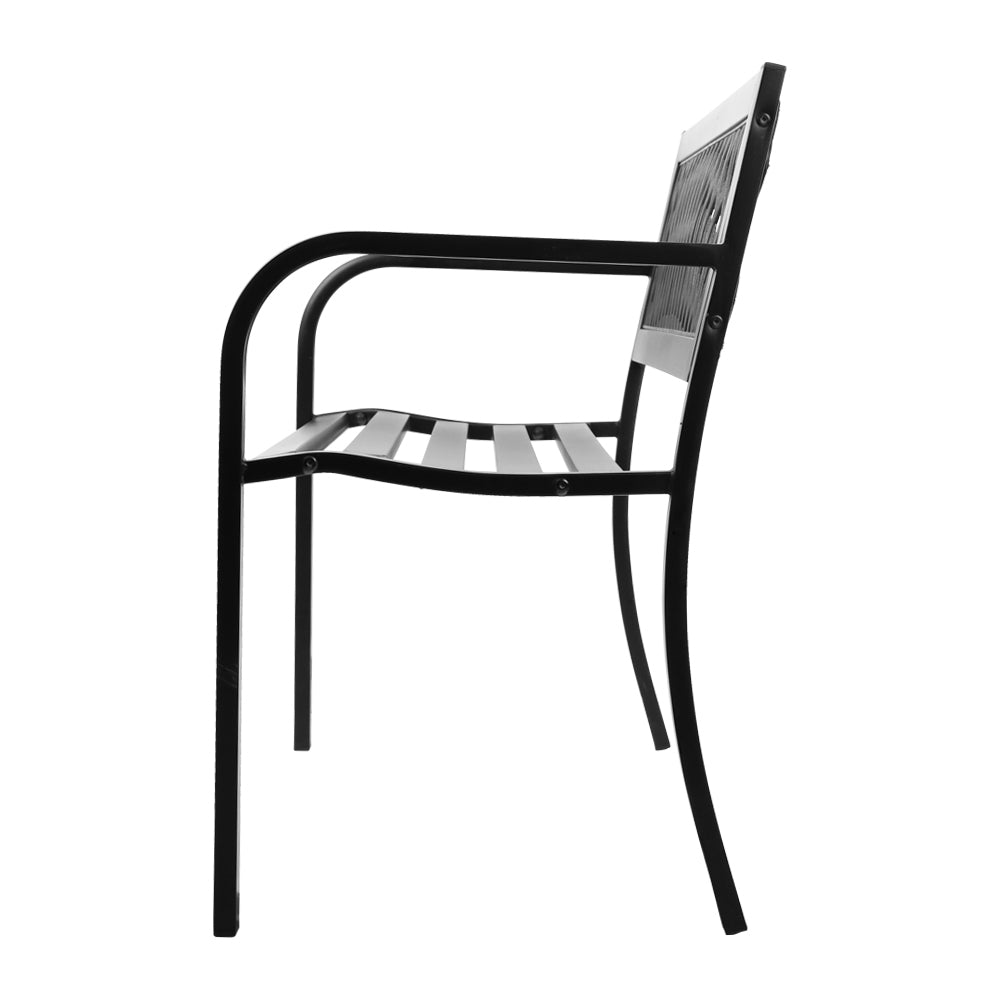 Gardeon Steel Modern Garden Bench - Black