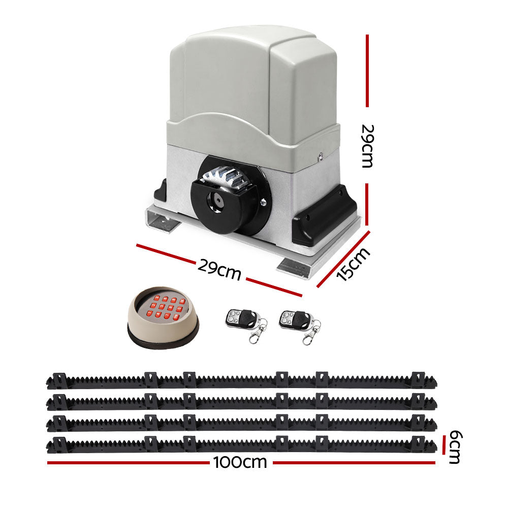 Auto Electric Sliding Gate Opener 1200KG Keypad 4M Rails