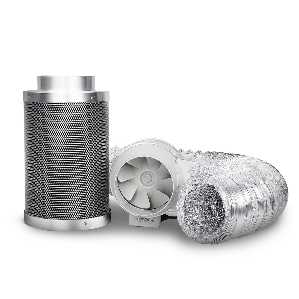 Greenfingers 6&quot; Hydroponics Grow Tent Kit Ventilation Kit Fan Carbon Filter Duct
