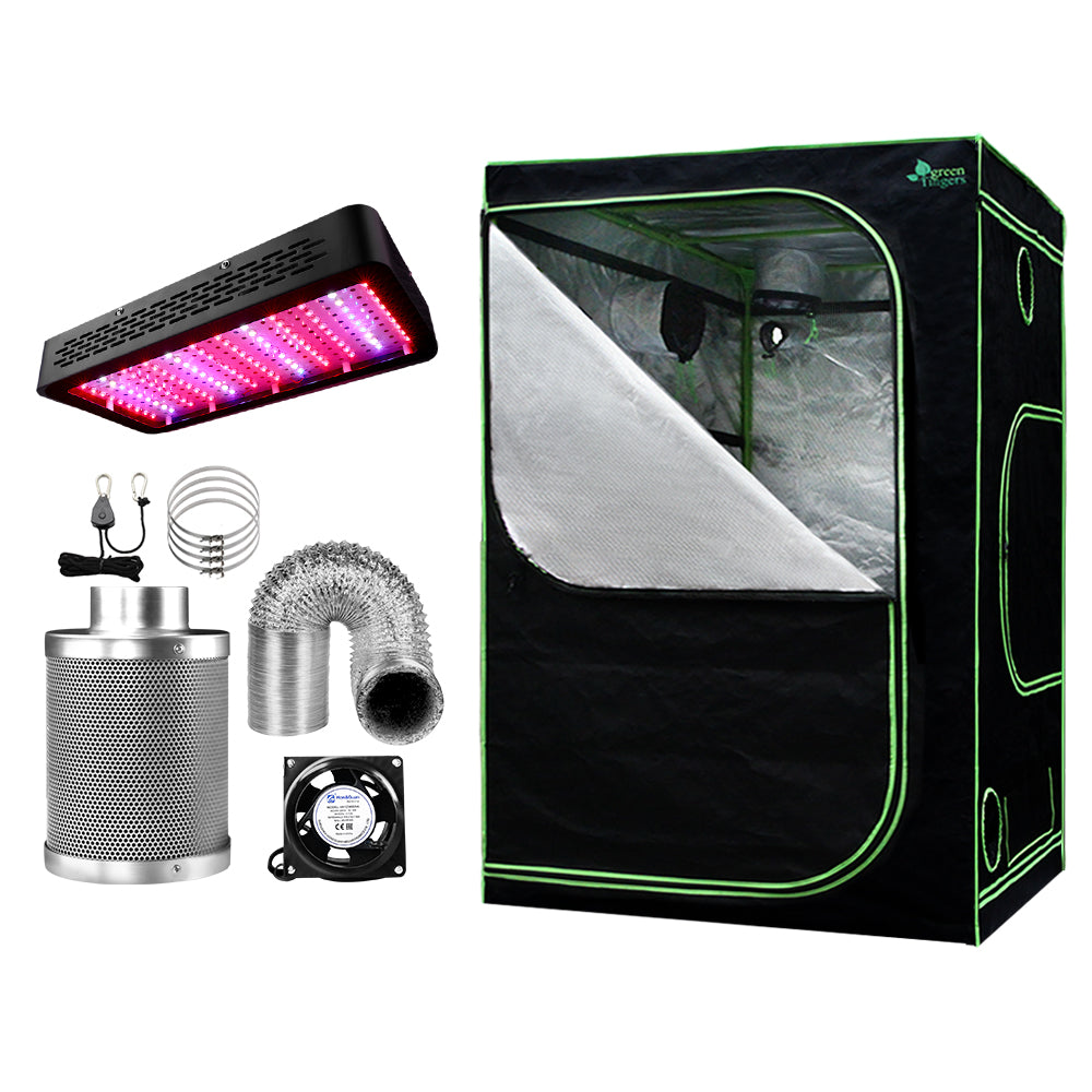 Greenfingers Grow Tent 1200W LED Grow Light 150X150X200cm Mylar 6&quot; Ventilation
