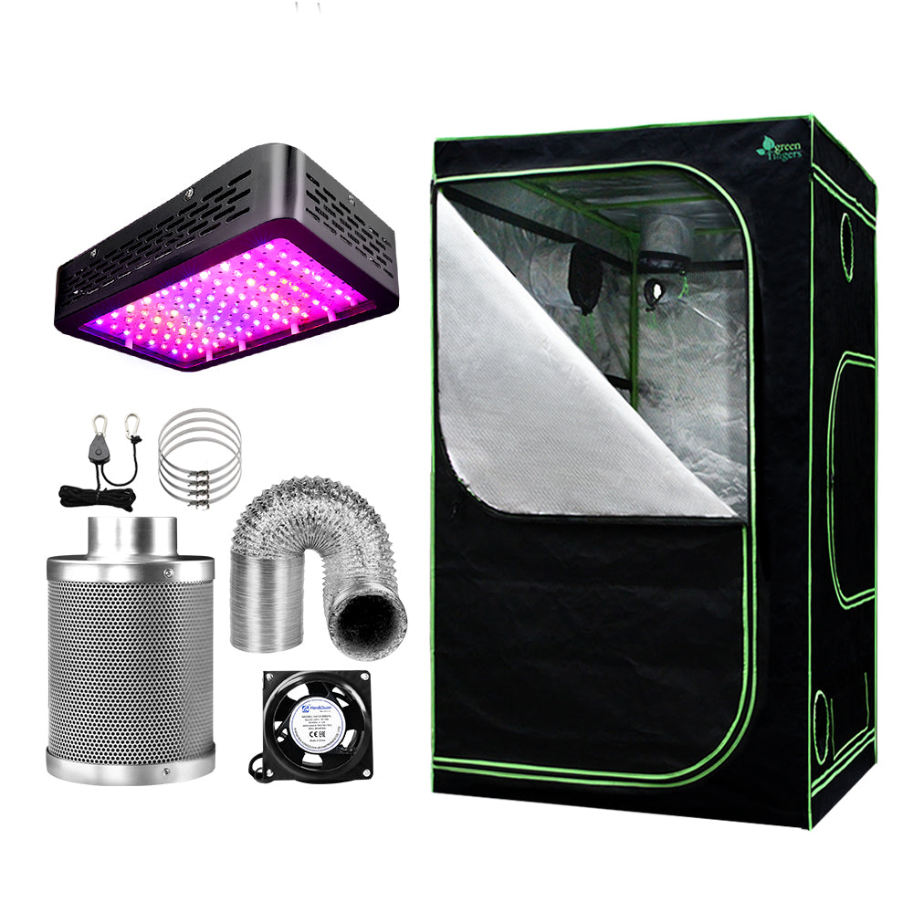 Greenfingers Grow Tent 1000W LED Grow Light 90X90X180cm Mylar 6&quot; Ventilation