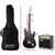 Alpha Electric Guitar And AMP Music String Instrument Rock Black Carry Bag Steel String
